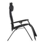 Fauteuil Relax Zéro Gravité Multiposition Pliant Jardin Intérieur Toile AirComfort 3 couches 3D Mesh Noir Acier