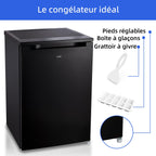 Congélateur armoire CSD90D4D 85L porte unique format compact thermostat réglable porte réversible -24°C 39dB noir