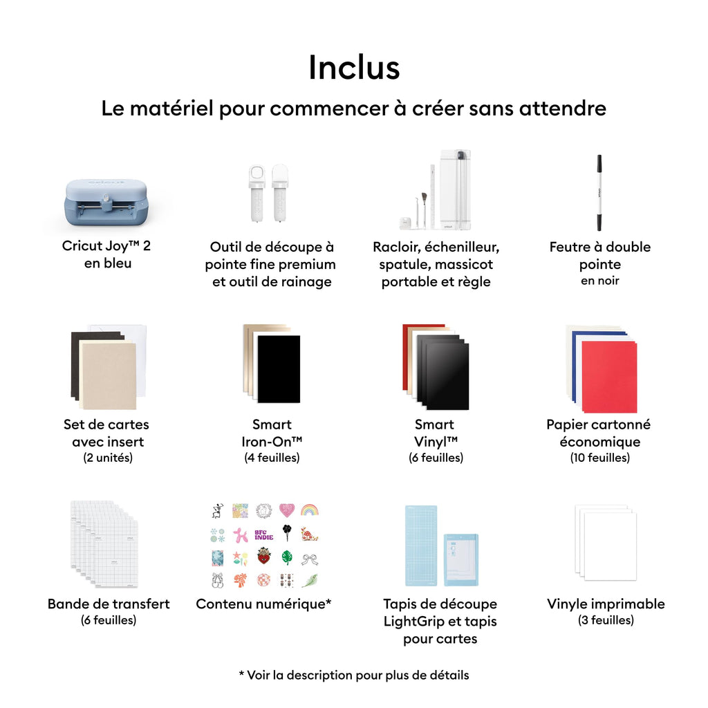 Machine de découpe créative Joy 2 compacte 11,4 cm avec Smart Vinyl Smart Iron-On papier cartonné et contenu numérique