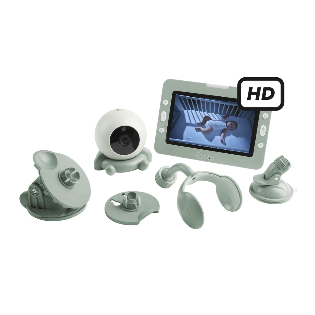 Babyphone caméra YOO Go+ écran HD 5 pouces 720p avec vision nocturne batterie rechargeable supports caméra et berceuses