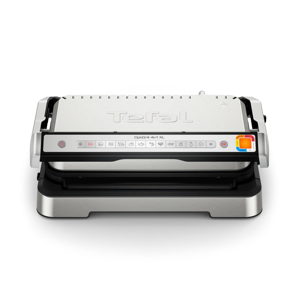 Grill électrique intelligent Optigrill 4 en 1 XL 2200 W en acier inoxydable avec cuisson automatique 12 programmes capacité 8 personnes