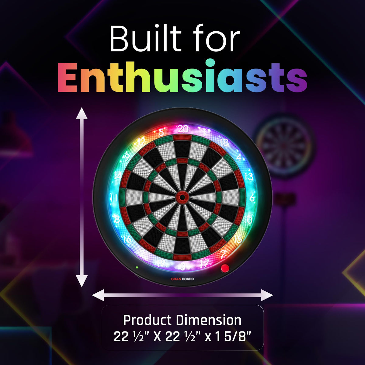 Jeu de Fléchettes Électronique Intelligent 3S en Plastique Bluetooth Compatible Smartphone et Tablette Application Mobile Épaisseur 4 cm
