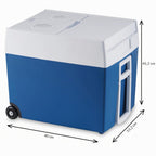 Glacière électrique portable 48L 12V 230V avec roues couvercle divisé et grille amovible pour camping voiture et activités outdoor