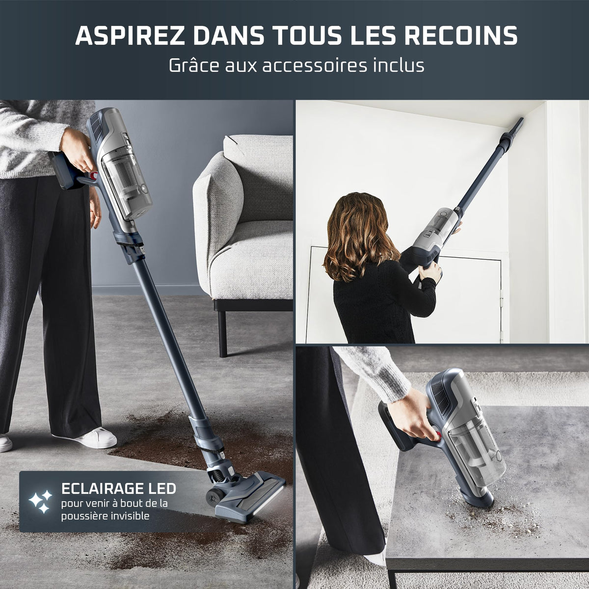 Aspirateur balai sans fil multifonction X-Pert6.60 RH6836EO 100W batterie 18V autonomie 45 minutes filtre et bac à poussière