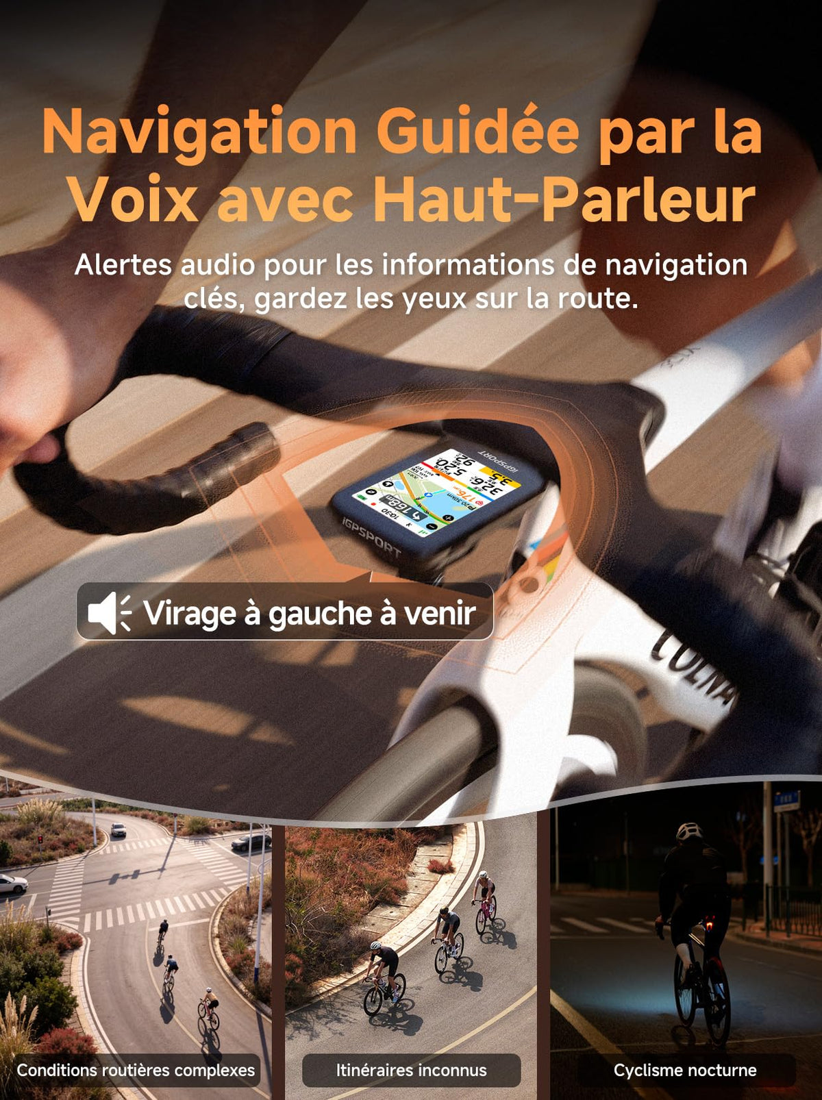 Compteur Vélo GPS BSC500 Navigation Carte Écran Tactile 3,3 pouces Bluetooth ANT+ Autonomie 25 h