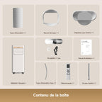 Climatiseur portable PWIND10 7000 BTU 3 en 1 refroidissement déshumidification ventilation avec contrôle application télécommande mode sommeil