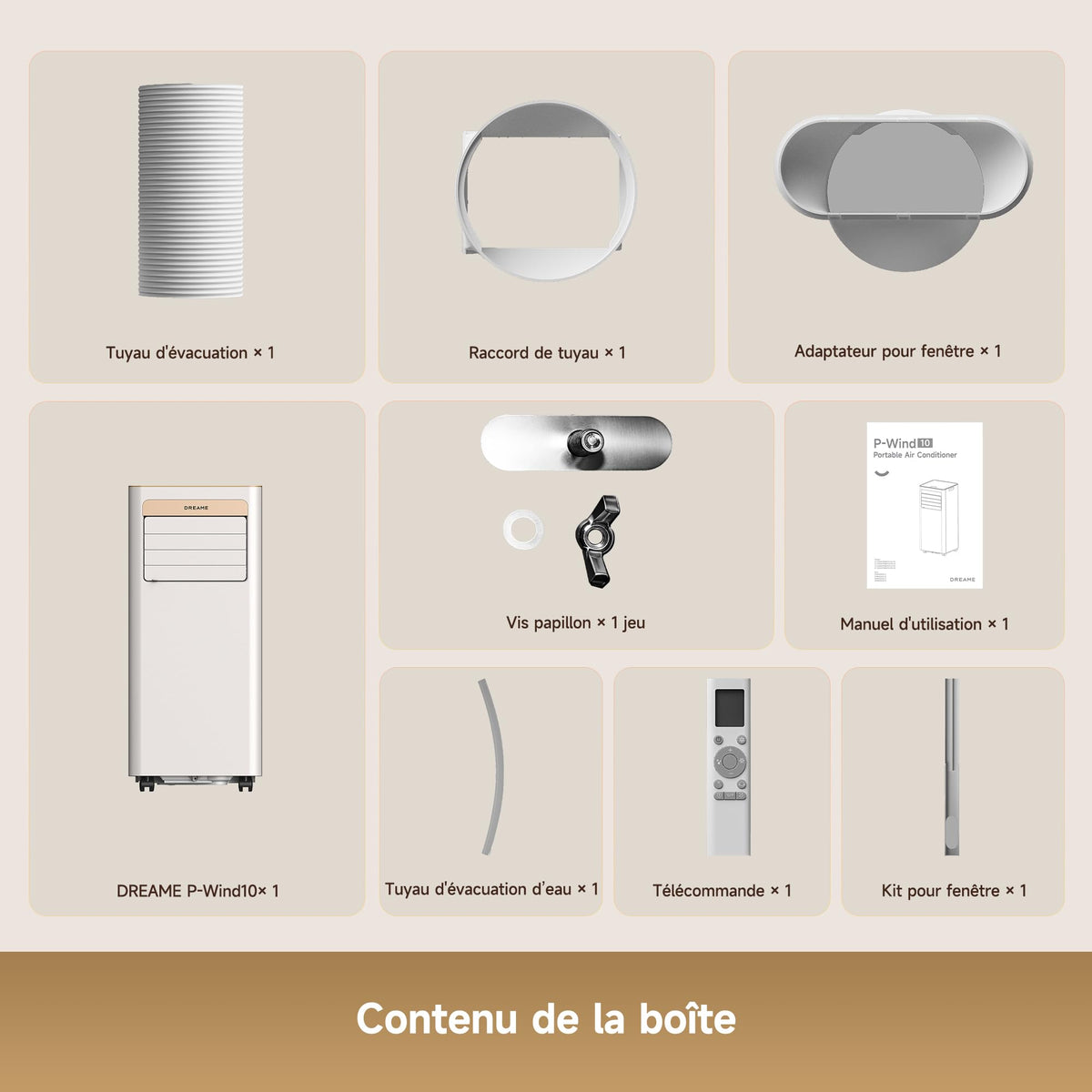 Climatiseur portable PWIND10 7000 BTU 3 en 1 refroidissement déshumidification ventilation avec contrôle application télécommande mode sommeil