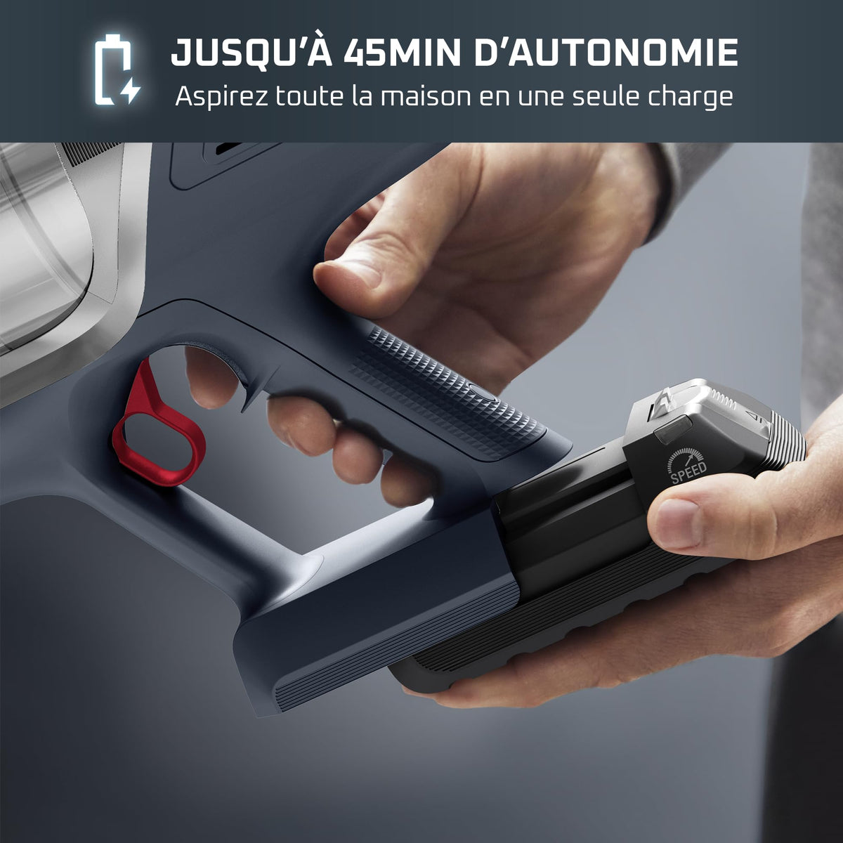 Aspirateur balai sans fil multifonction X-Pert6.60 RH6836EO 100W batterie 18V autonomie 45 minutes filtre et bac à poussière