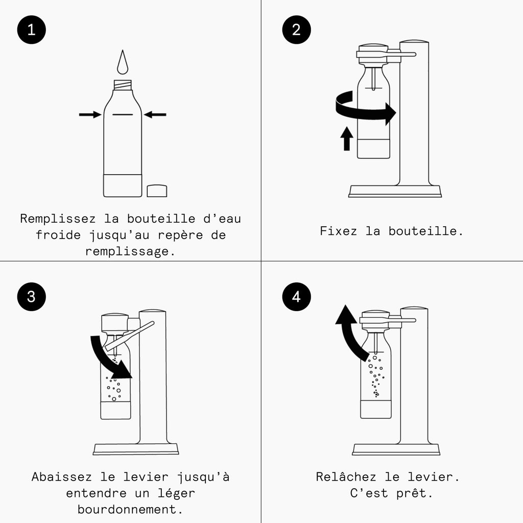 Machine à soda Carbonator 3 avec bouteille d'eau finition acier inoxydable système de gazéification manuelle