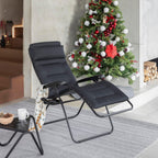 Fauteuil Relax Zéro Gravité Multiposition Pliant Jardin Intérieur Toile AirComfort 3 couches 3D Mesh Noir Acier