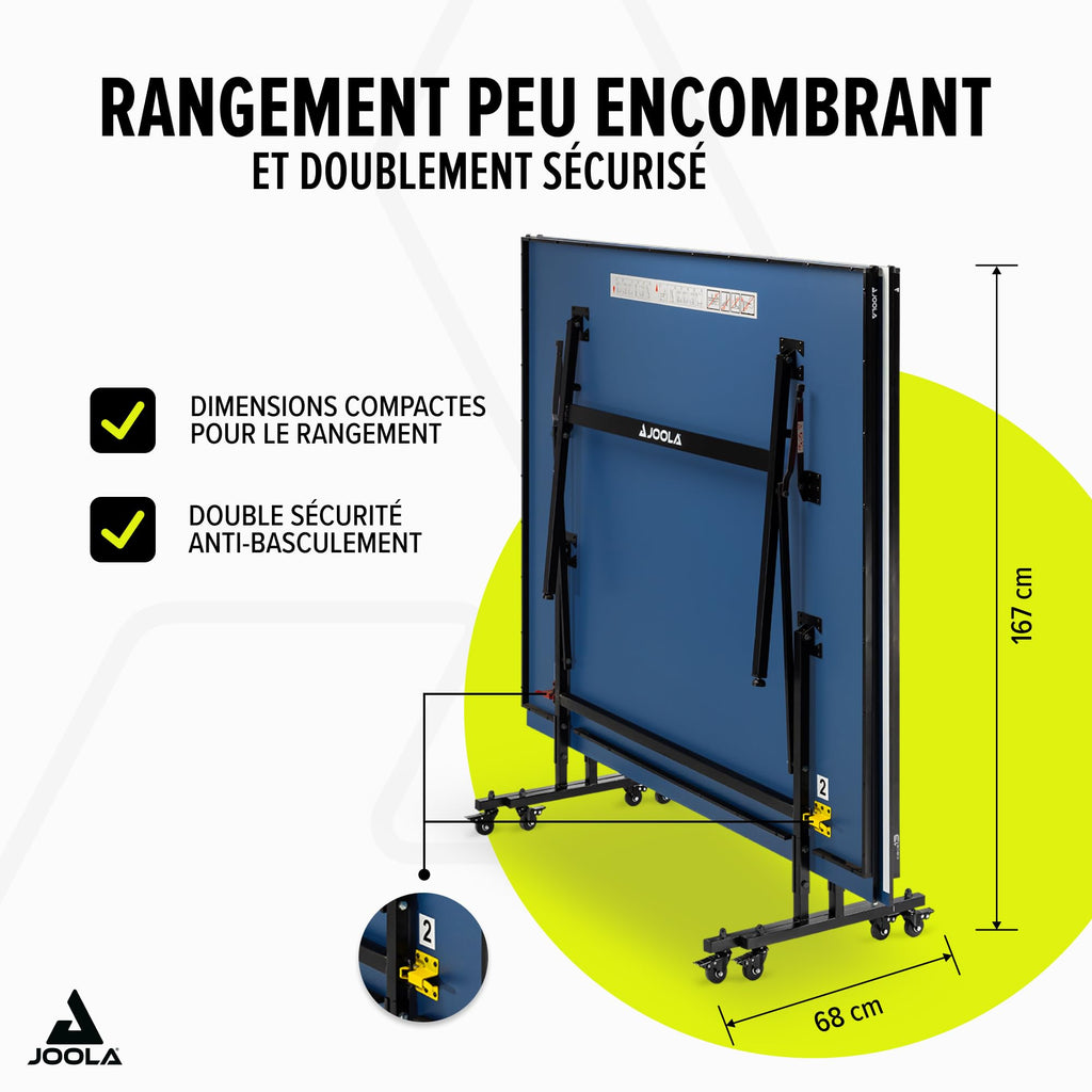 Table de Ping-Pong Indoor Pliable 274 x 152,5 x 76 cm Plateau 12 mm avec Filet Inclus