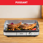 Plancha électrique XXL 2300 W en acier inoxydable plaque antiadhésive thermostat réglable 5 positions usage intérieur extérieur