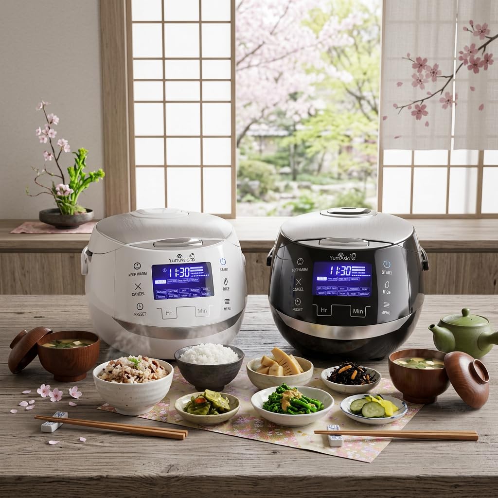 Cuiseur à riz multifonction Sakura 860 W avec bol céramique 1,5 L logique floue avancée 6 programmes riz et écran LED