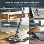 Aspirateur balai sans fil multifonction X-Pert6.60 RH6836EO 100W batterie 18V autonomie 45 minutes filtre et bac à poussière