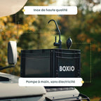 Évier mobile de camping lavabo portable 40x30 cm avec pompe manuelle réservoir eau propre 5L et eaux usées 5L pour van camping-car jardin