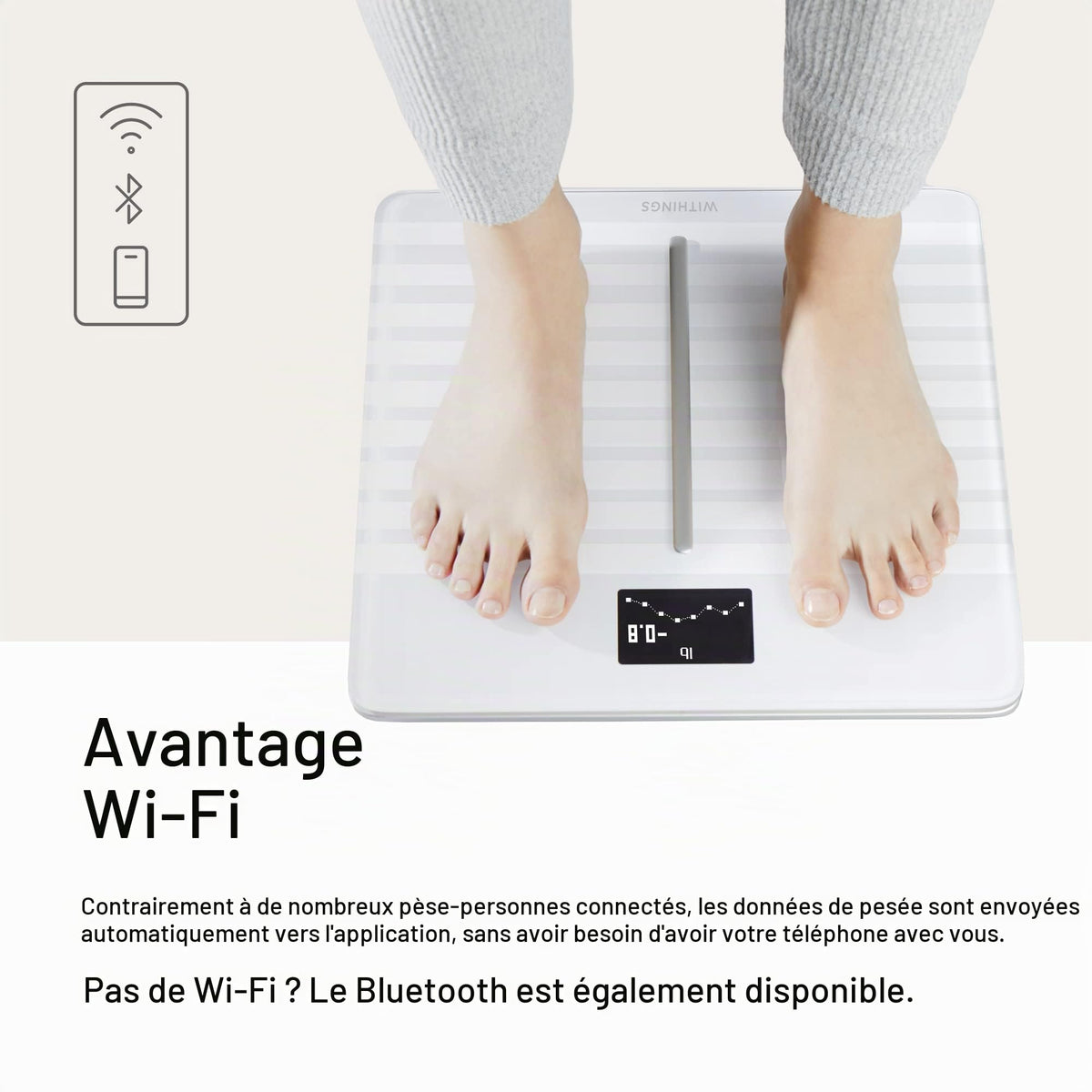 Balance Connectée Body Scan WiFi Bluetooth Composition Corporelle ECG Âge Vasculaire Santé Nerveuse 180 kg