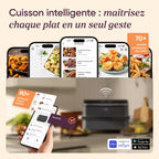 Friteuse à air chaud double zone 10 L Twinfry avec séparateur amovible température réglable 40-240 °C cuisson sans huile