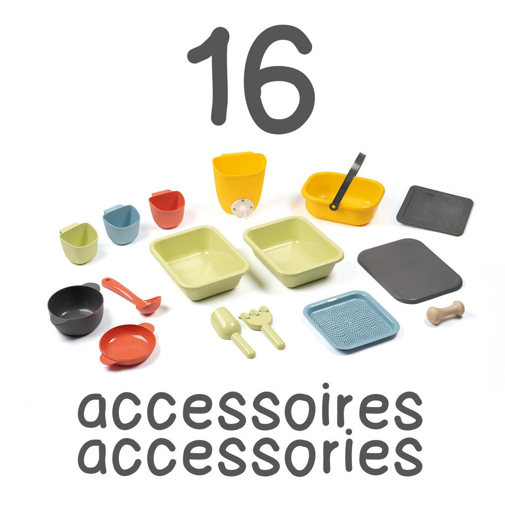 Maison de jardin enfant Mud Cooking House grand plan de travail 16 accessoires 139 x 132 x 144 cm modèle 7600810505