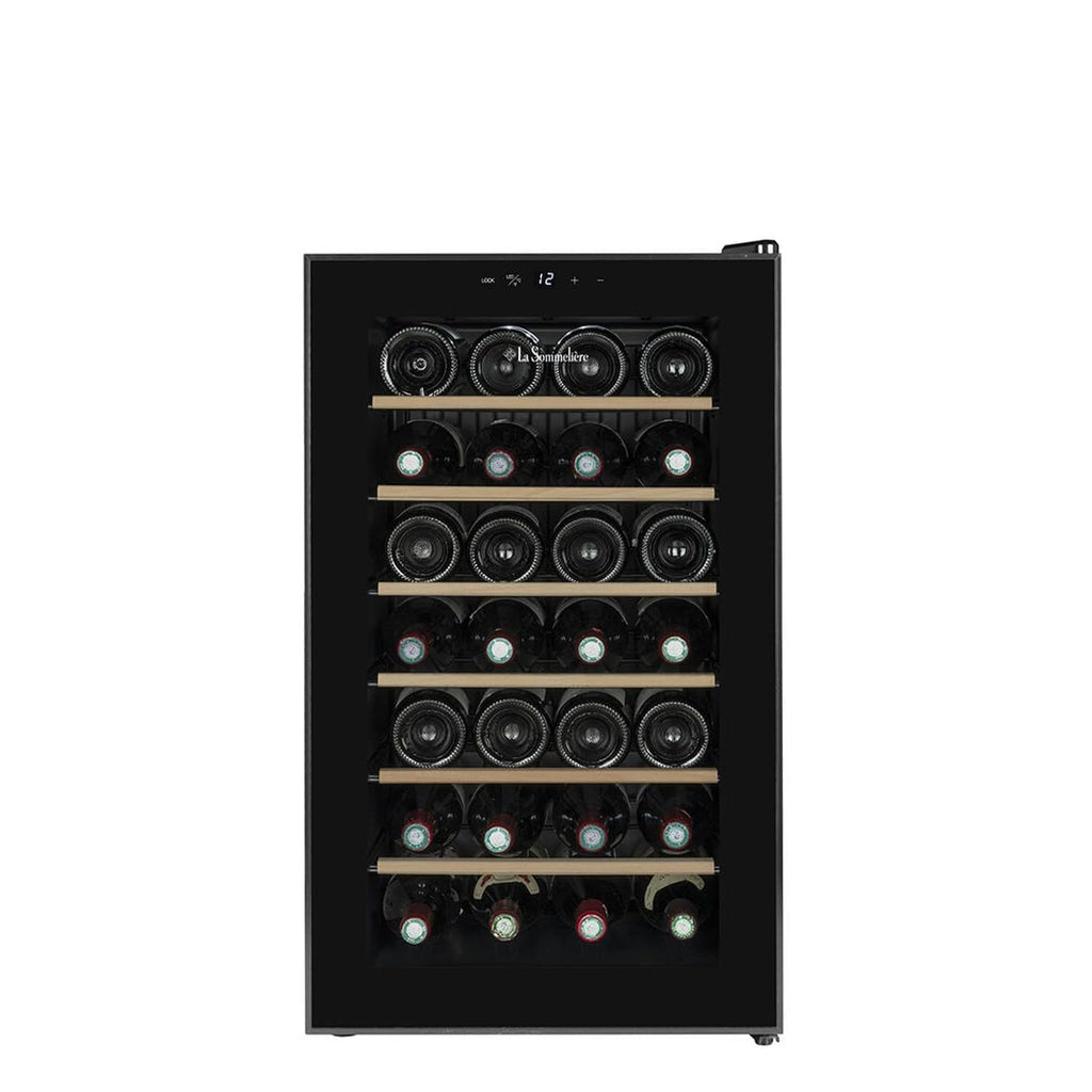 Cave à vin hybride 28SILENCE 28 bouteilles température réglable porte vitrée éclairage LED classe énergétique F