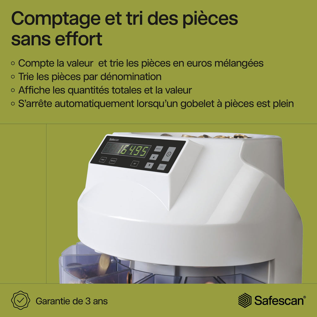 Euro coin counter and sorter 1250 coin counting machine with denomination sorting and batch processing