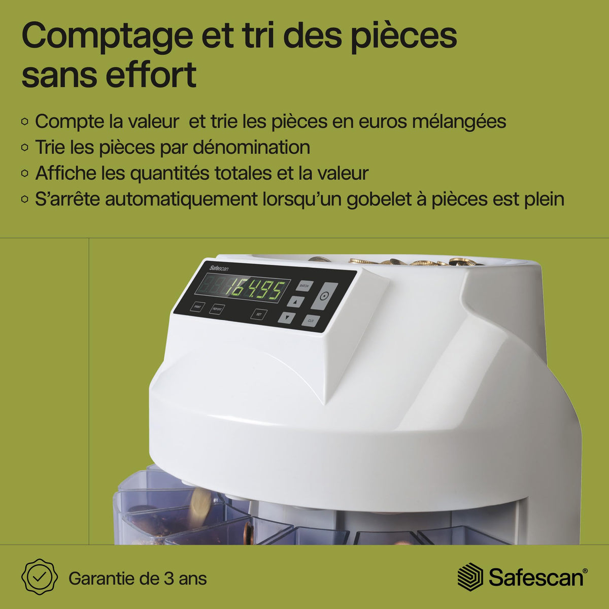Euro coin counter and sorter 1250 coin counting machine with denomination sorting and batch processing