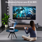 Vidéoprojecteur intelligent 1080P Android 14 4K Wi-Fi 6 Bluetooth 5.2 240 ANSI Focus électrique HDMI USB portable