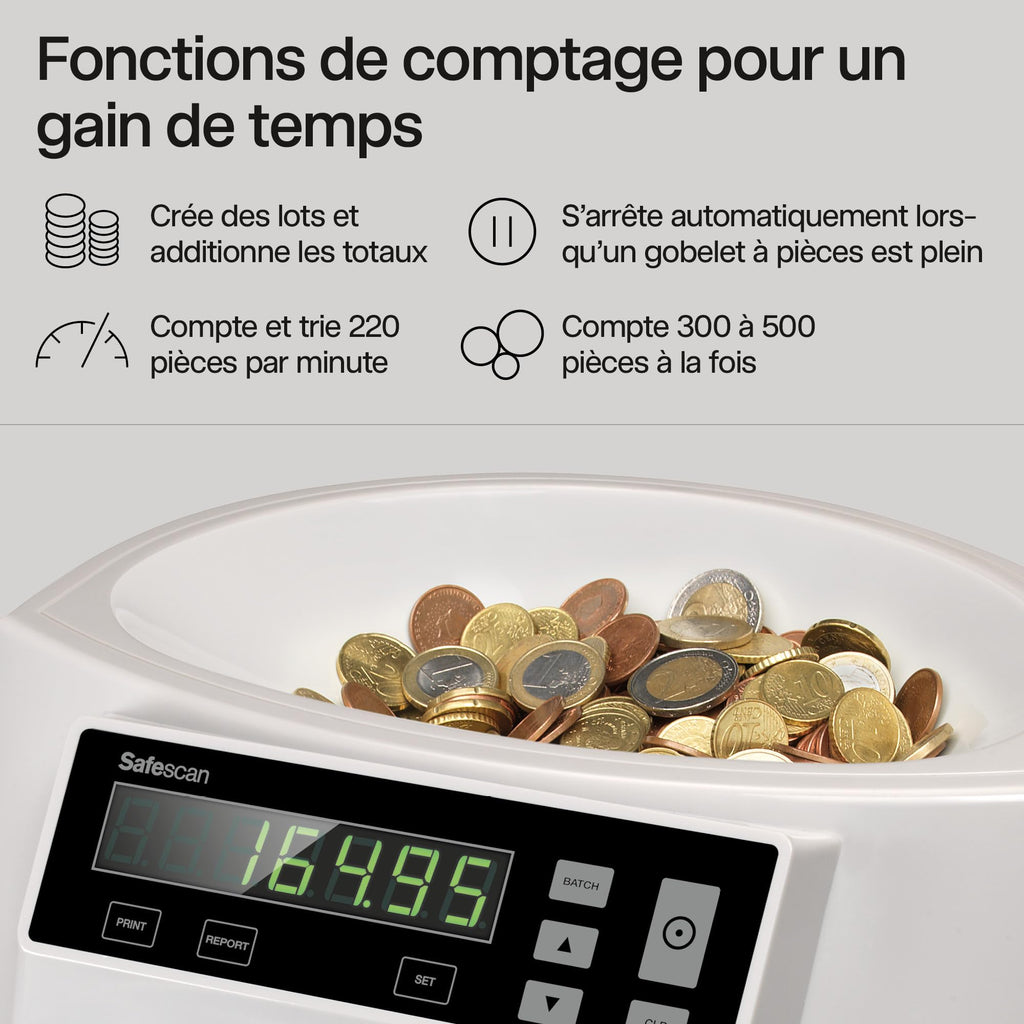 Euro coin counter and sorter 1250 coin counting machine with denomination sorting and batch processing