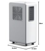 Climatiseur mobile 9000 BTU 4 en 1 refroidissement ventilation déshumidification modèle portable avec minuterie 24 h 3 vitesses