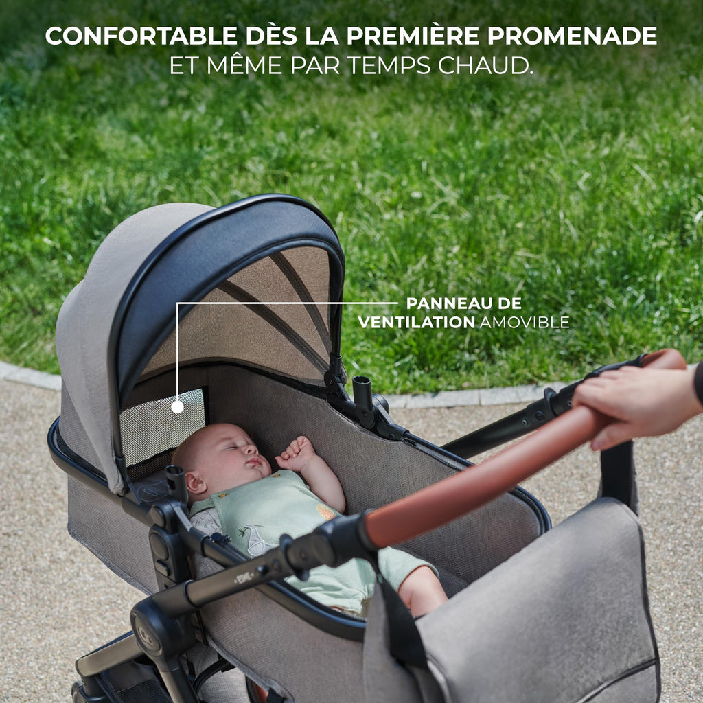 Poussette bébé 3 en 1 ESME avec siège auto i-Size 40-75 cm système de voyage nacelle pliable nouveau-né jusqu'à 25 kg