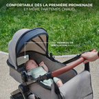 Poussette bébé 3 en 1 ESME avec siège auto i-Size 40-75 cm système de voyage nacelle pliable nouveau-né jusqu'à 25 kg