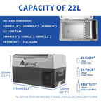 Réfrigérateur voiture portable à compression 12V G22 22L avec congélateur réfrigérateur température réglable protection batterie
