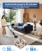 Aspirateur laveur Floor One i5 Stretch 20kPa sans fil batterie avec nettoyage des bords double côté position inclinable 180° pour sols durs