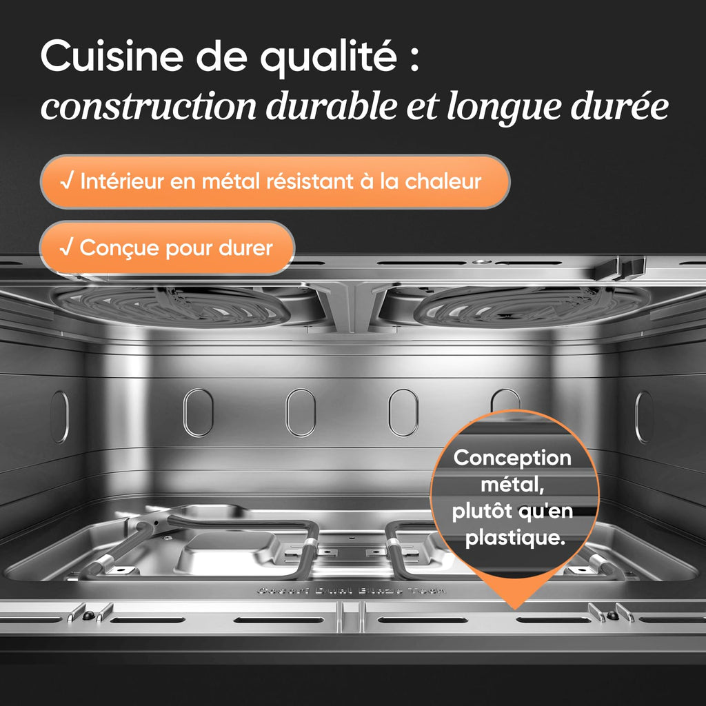 Friteuse à air chaud double zone 10 L Twinfry avec séparateur amovible température réglable 40-240 °C cuisson sans huile