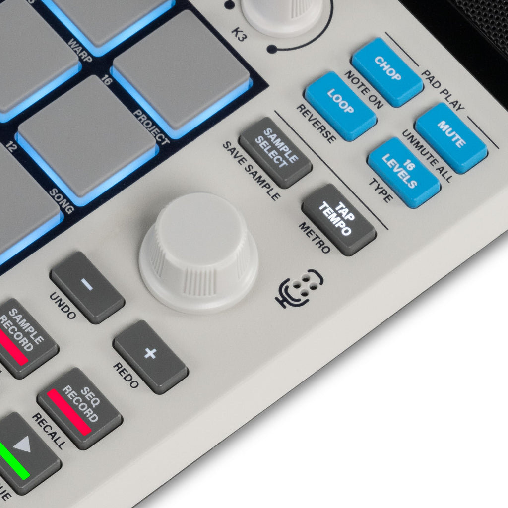 Échantillonneur Portable MPC 16 Pads USB-C Batterie Rechargeable avec Haut-Parleur Microphone pour Séquençage