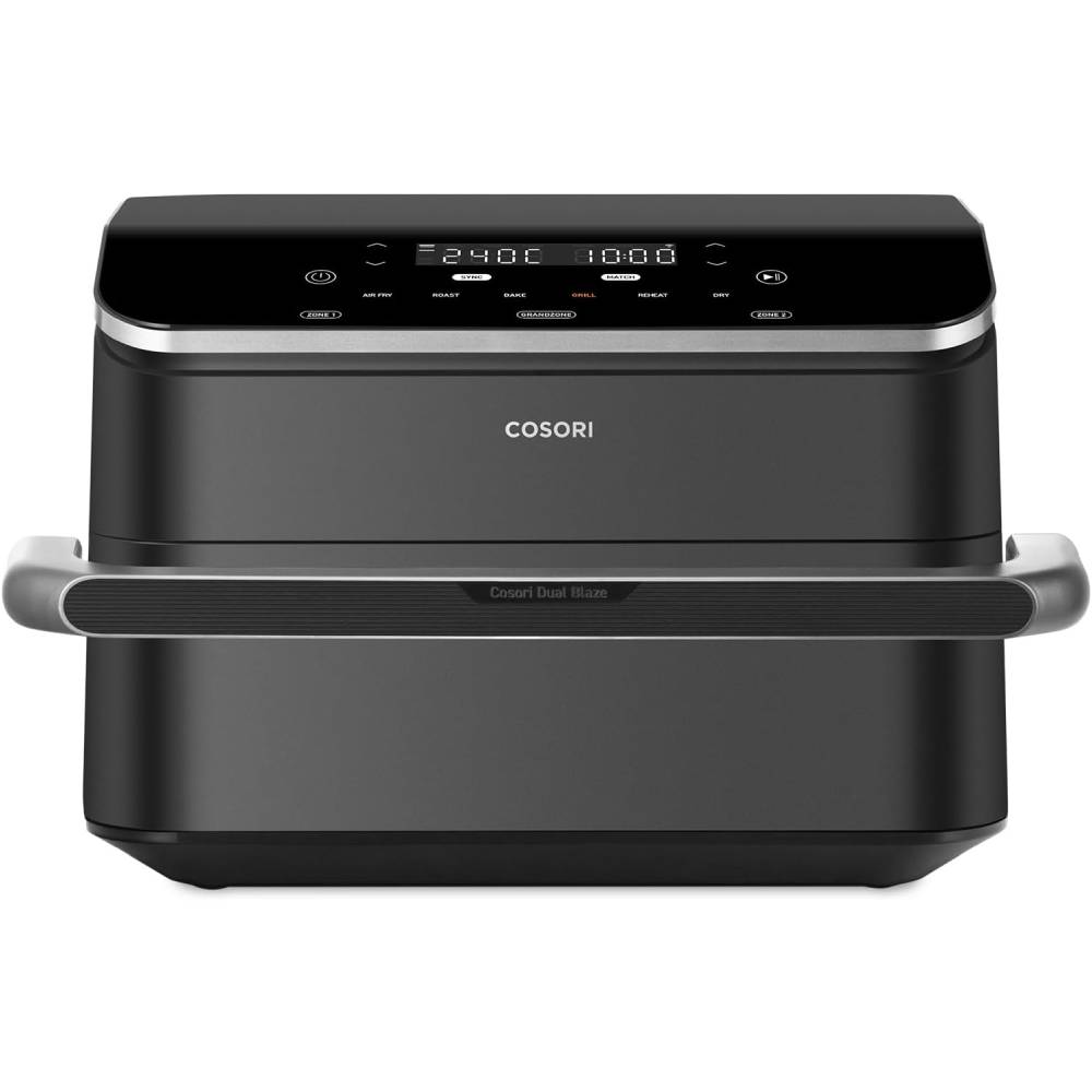 Friteuse à air chaud double zone 10 L Twinfry avec séparateur amovible température réglable 40-240 °C cuisson sans huile