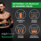 Ceinture d’Électrostimulation Abdominale EMS Rechargeable 15 Programmes 99 Niveaux d’Intensité Sans Fil USB Tour de Taille jusqu’à 120 cm