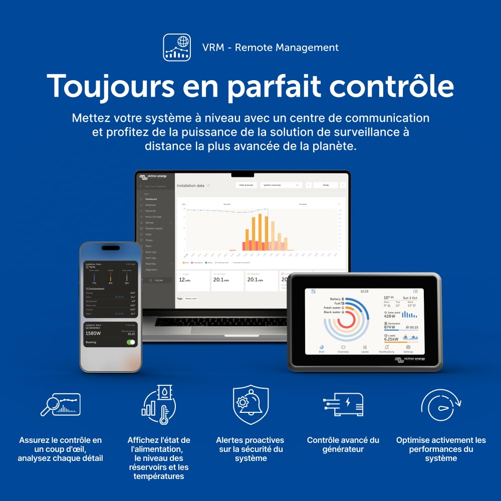Contrôleur de charge solaire MPPT SmartSolar 100/50 100V 50A 12/24V Bluetooth écran LCD