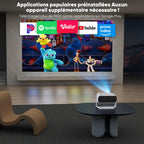 Vidéoprojecteur intelligent 1080P Android 14 4K Wi-Fi 6 Bluetooth 5.2 240 ANSI Focus électrique HDMI USB portable