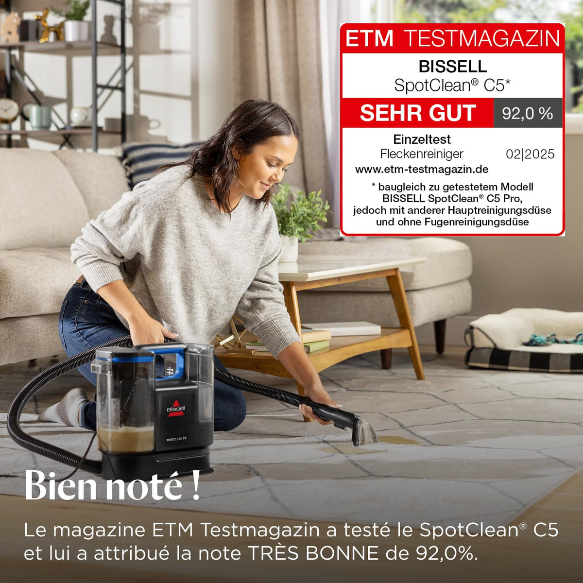 Nettoyeur injecteur extracteur SpotClean C5 3861N 400W surfaces textiles tapis moquettes meubles voiture