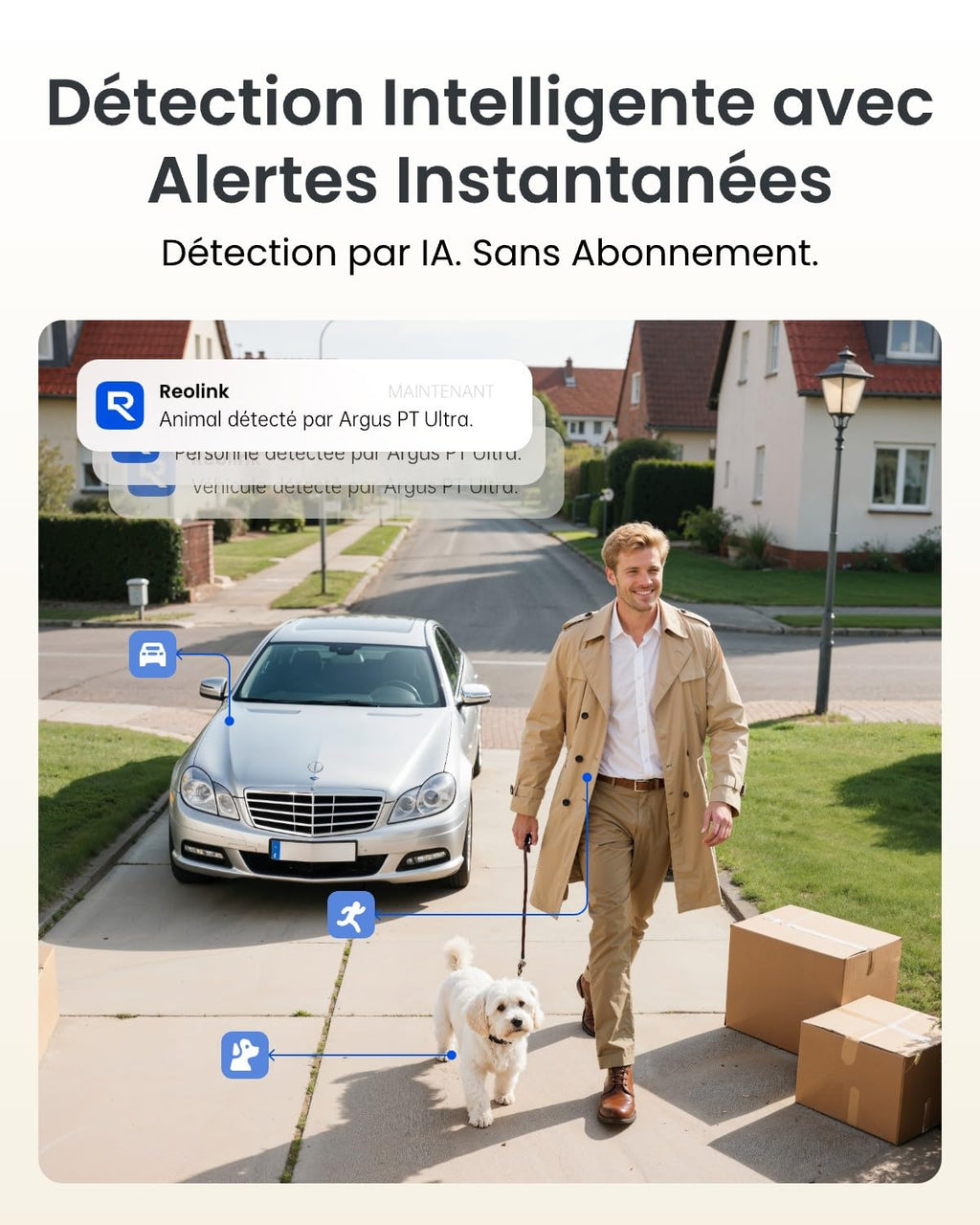 Caméra de Surveillance Extérieure WiFi 6 4K 8MP Argus PT Ultra Solaire PTZ 360° Suivi Automatique Détection IA Vision Nocturne Couleur Batterie