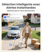 Caméra de Surveillance Extérieure WiFi 6 4K 8MP Argus PT Ultra Solaire PTZ 360° Suivi Automatique Détection IA Vision Nocturne Couleur Batterie