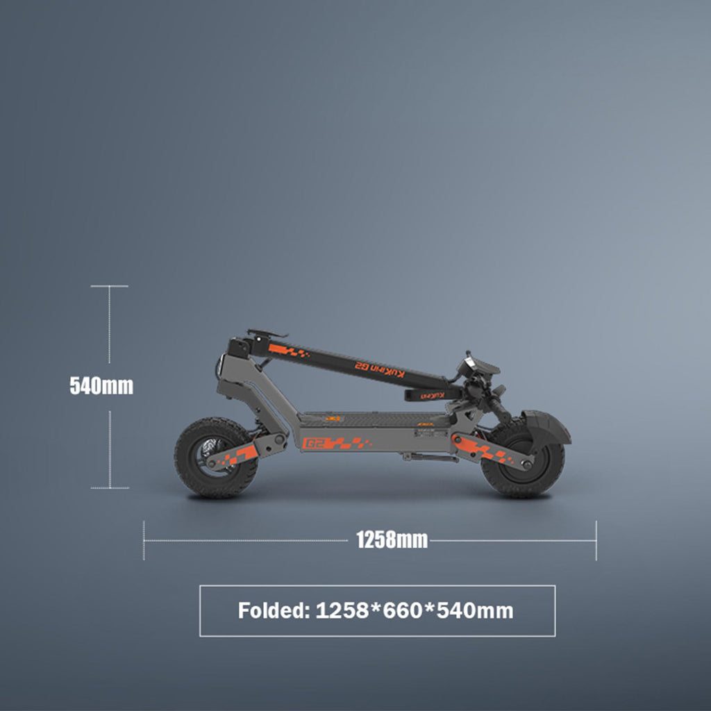 Trottinette électrique G2 adulte pliable 48V 15,6Ah autonomie 55 km pneus tubeless 10 pouces double suspension freins à disque avant arrière