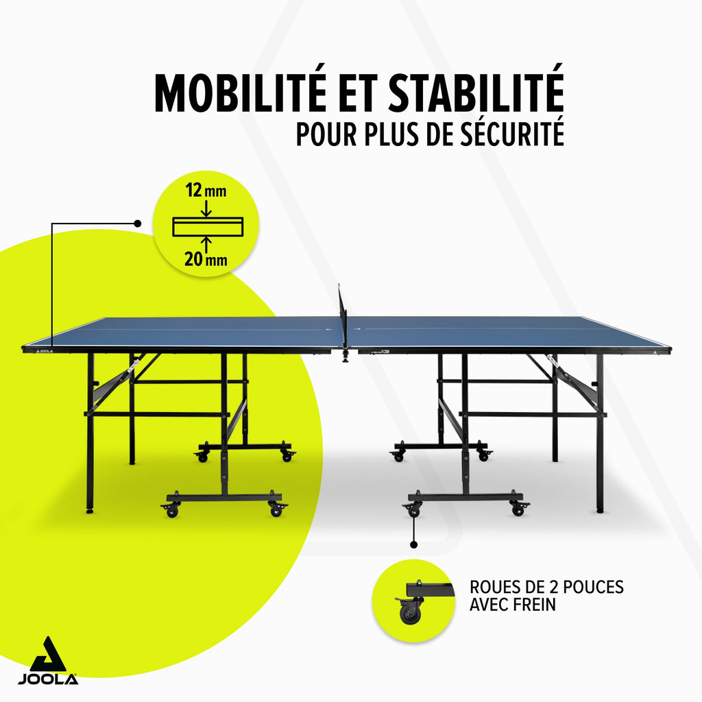 Table de Ping-Pong Indoor Pliable 274 x 152,5 x 76 cm Plateau 12 mm avec Filet Inclus