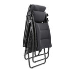 Fauteuil Relax Zéro Gravité Multiposition Pliant Jardin Intérieur Toile AirComfort 3 couches 3D Mesh Noir Acier