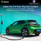 Chargeur voiture électrique Type 2 16A 3,7 kW câble 6m avec écran LCD départ différé support mural protection intégrée
