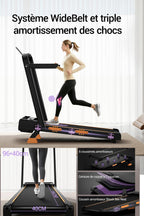 Tapis de Course Pliable Adulte X5F en Acier Allié 10 km/h Inclinaison 16 % Moteur 3 CV Charge Max 159 kg Accoudoirs Télécommande