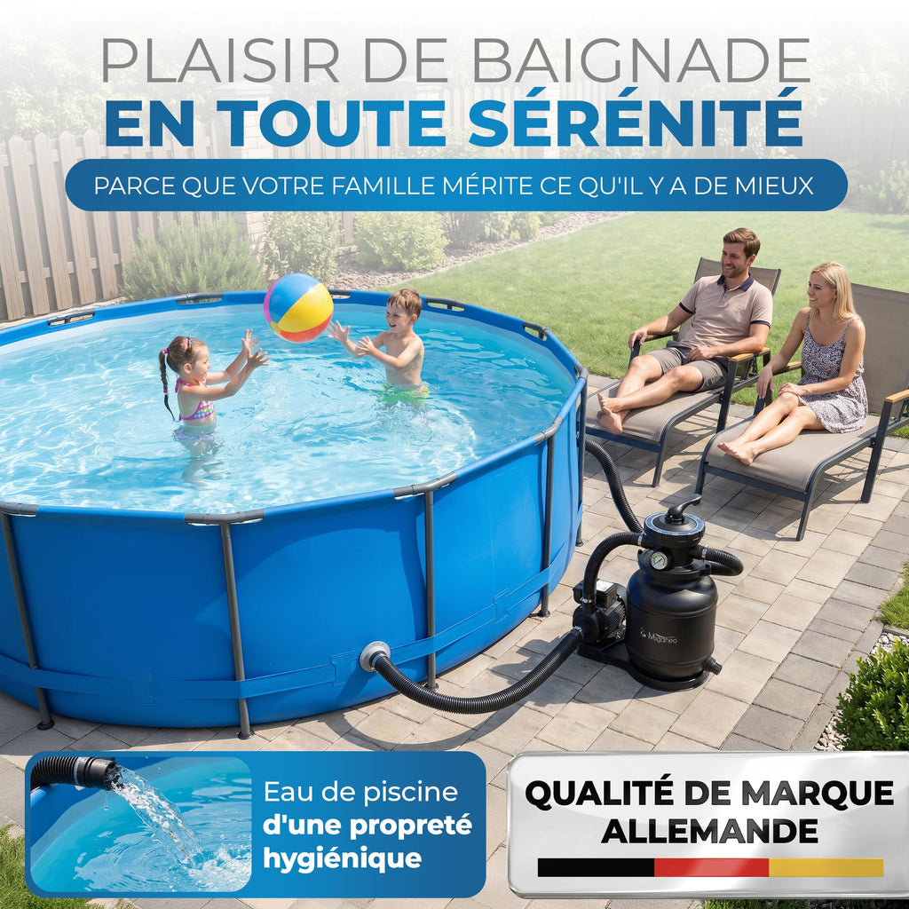 Filtre à sable Miganeo 40385 Dynamic 6500 4,5 m³ 3800 L/h 230V Valve 7 voies piscine