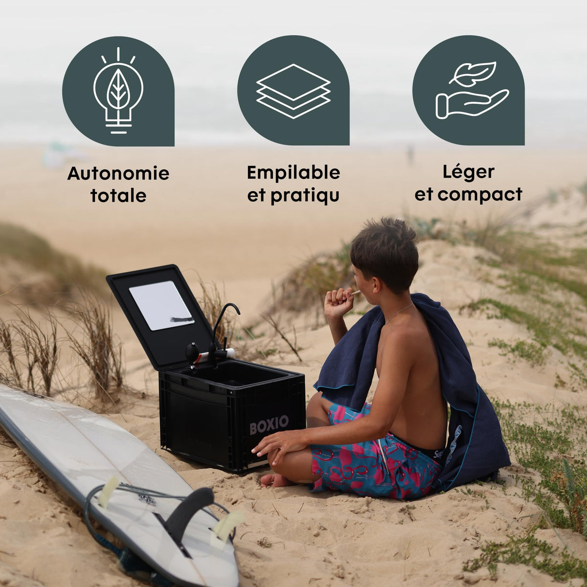 Évier mobile de camping lavabo portable 40x30 cm avec pompe manuelle réservoir eau propre 5L et eaux usées 5L pour van camping-car jardin