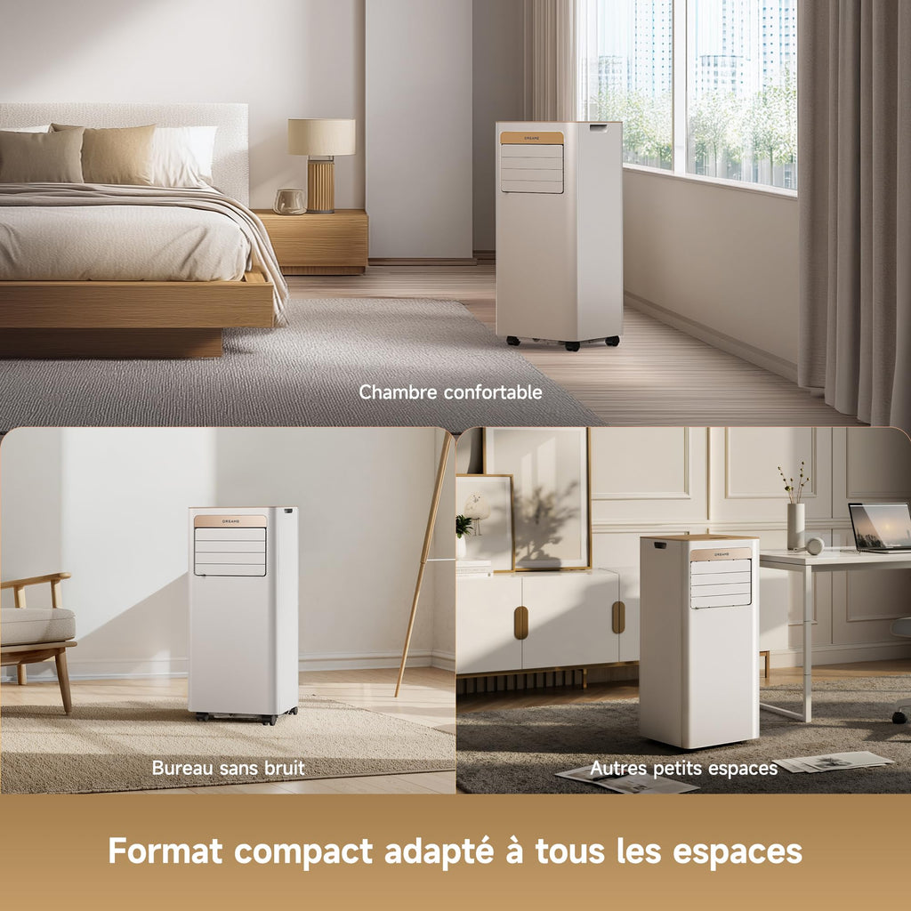 Climatiseur portable PWIND10 7000 BTU 3 en 1 refroidissement déshumidification ventilation avec contrôle application télécommande mode sommeil