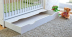 Lit bébé convertible avec tiroir 120x60 cm en bois de pin avec matelas mousse Aloe Vera rails réglables en hauteur